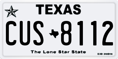 TX license plate CUS8112