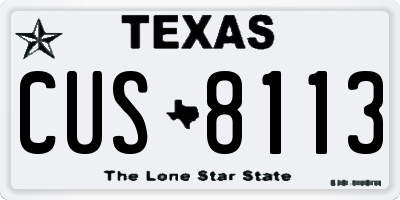 TX license plate CUS8113