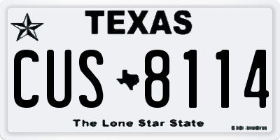 TX license plate CUS8114