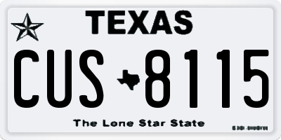 TX license plate CUS8115