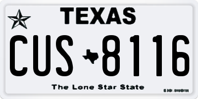 TX license plate CUS8116