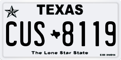 TX license plate CUS8119