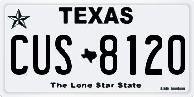 TX license plate CUS8120