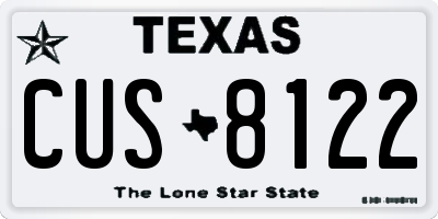 TX license plate CUS8122