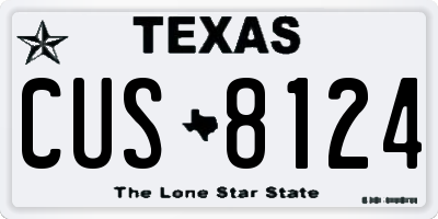 TX license plate CUS8124