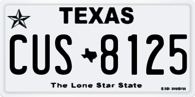 TX license plate CUS8125