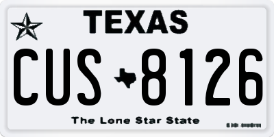 TX license plate CUS8126