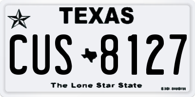 TX license plate CUS8127
