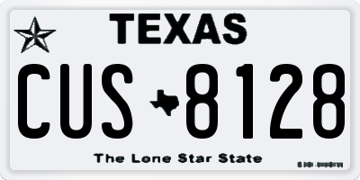 TX license plate CUS8128