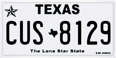 TX license plate CUS8129