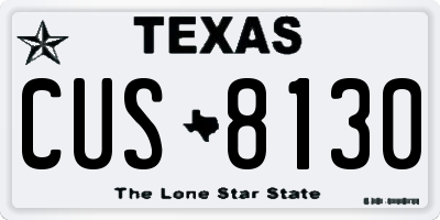 TX license plate CUS8130