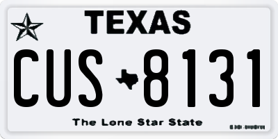 TX license plate CUS8131