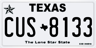 TX license plate CUS8133