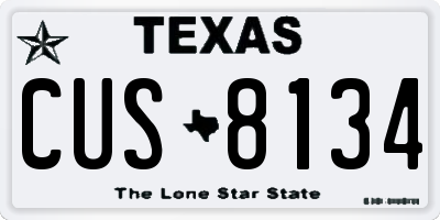 TX license plate CUS8134
