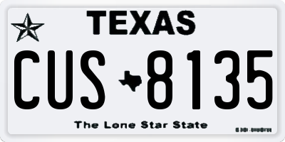 TX license plate CUS8135