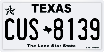 TX license plate CUS8139