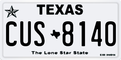 TX license plate CUS8140