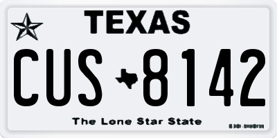 TX license plate CUS8142