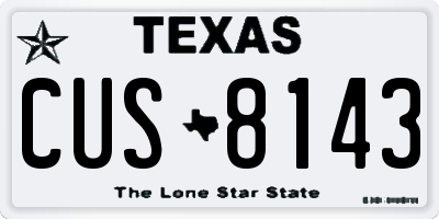 TX license plate CUS8143