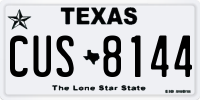 TX license plate CUS8144