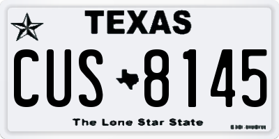 TX license plate CUS8145