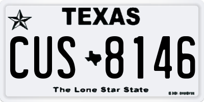TX license plate CUS8146