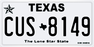 TX license plate CUS8149