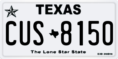 TX license plate CUS8150