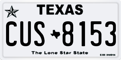 TX license plate CUS8153