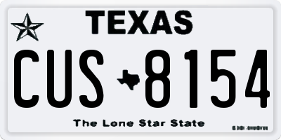 TX license plate CUS8154