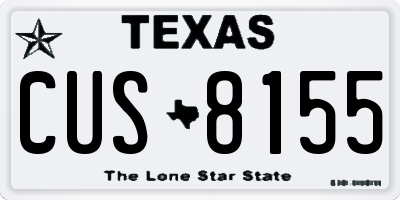 TX license plate CUS8155