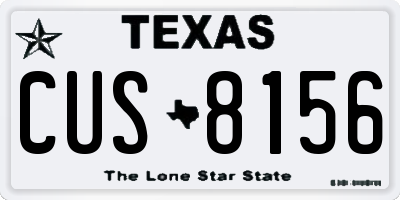 TX license plate CUS8156