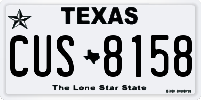 TX license plate CUS8158