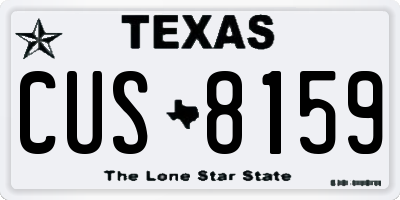 TX license plate CUS8159