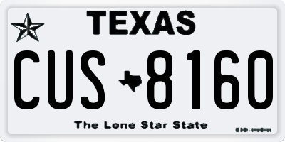 TX license plate CUS8160