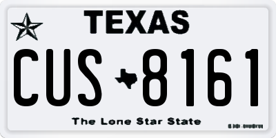 TX license plate CUS8161