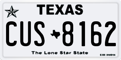 TX license plate CUS8162