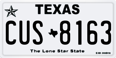 TX license plate CUS8163