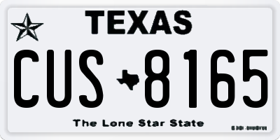 TX license plate CUS8165