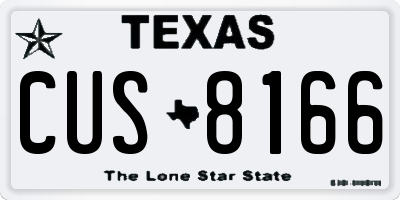 TX license plate CUS8166