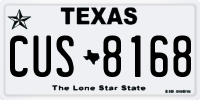 TX license plate CUS8168