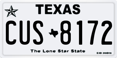 TX license plate CUS8172