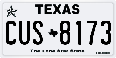 TX license plate CUS8173