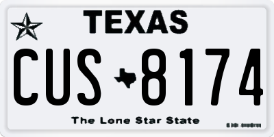 TX license plate CUS8174