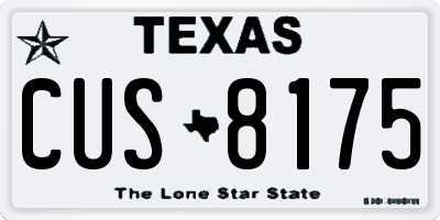 TX license plate CUS8175
