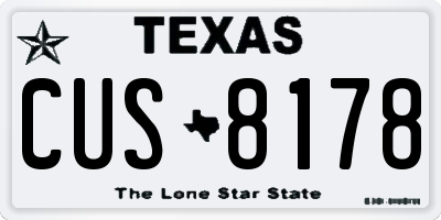 TX license plate CUS8178