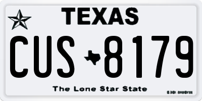 TX license plate CUS8179
