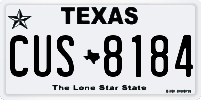 TX license plate CUS8184