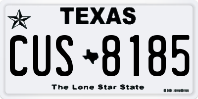 TX license plate CUS8185