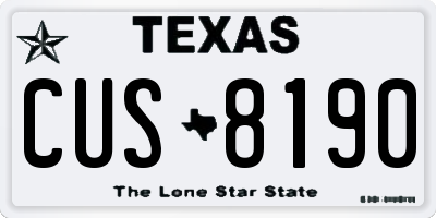 TX license plate CUS8190